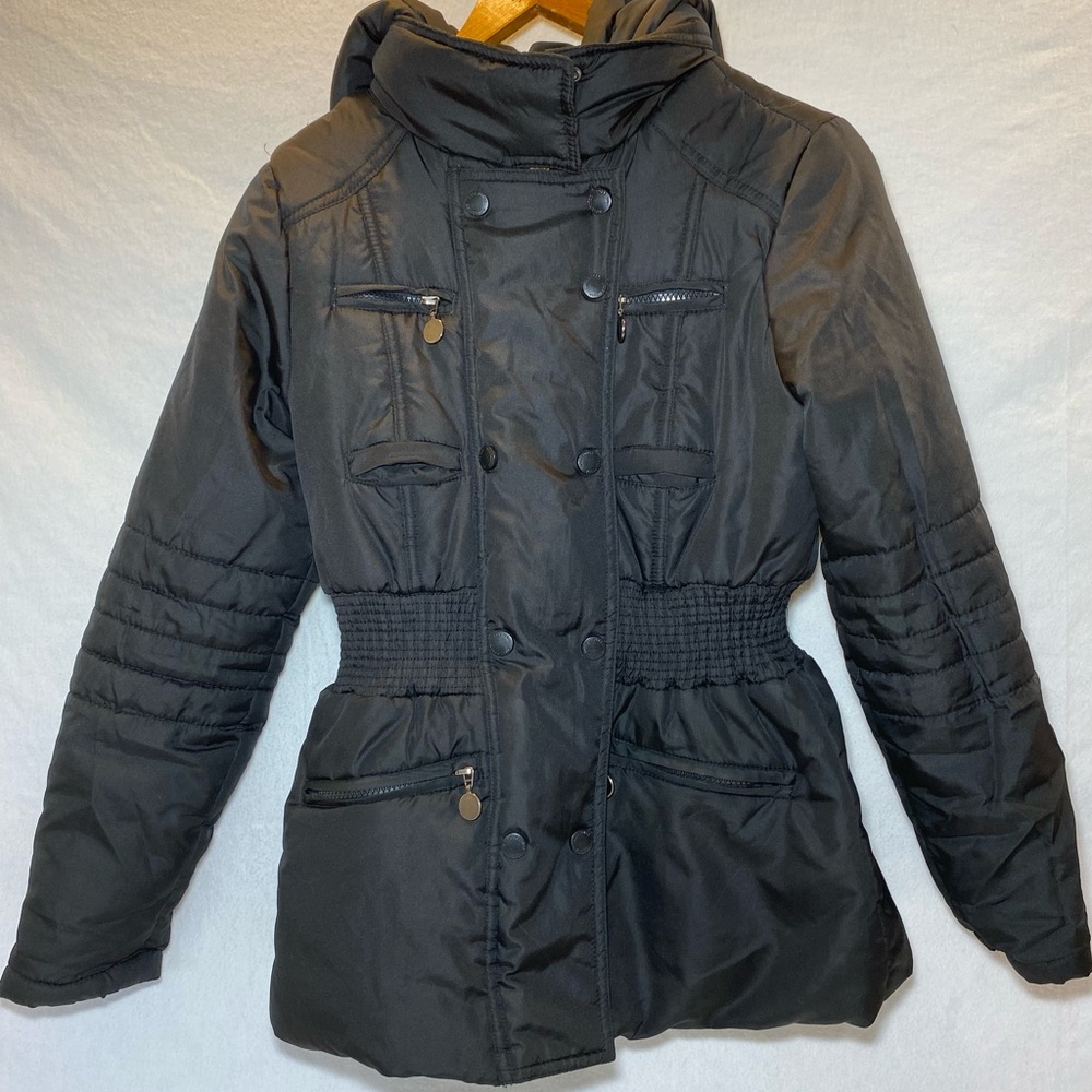 Dollhouse Puffer Jacket Black Winter Jacket With Detachable Hood Women’s Small